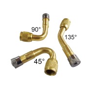 1 Pcs 45/90/135 Degree Angle Brass Air Tyre Valve Stem with Extension Adapter for Car Truck Motorcycle Cycling Accessories