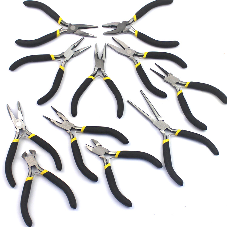 8 Style Portable Durable Carbon Steel Forging Jewellery Pliers Light Weight Making Beading Mini Pliers Tool Round Flat Long Nose