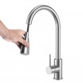 Kitchen Pull-out Facuet 304 Stainless Steel Kitchen Hot And Cold Water Double Outlet Water-cooled Hot Washing Basin Sink Faucet