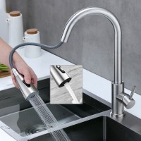 Kitchen Pull-out Facuet 304 Stainless Steel Kitchen Hot And Cold Water Double Outlet Water-cooled Hot Washing Basin Sink Faucet