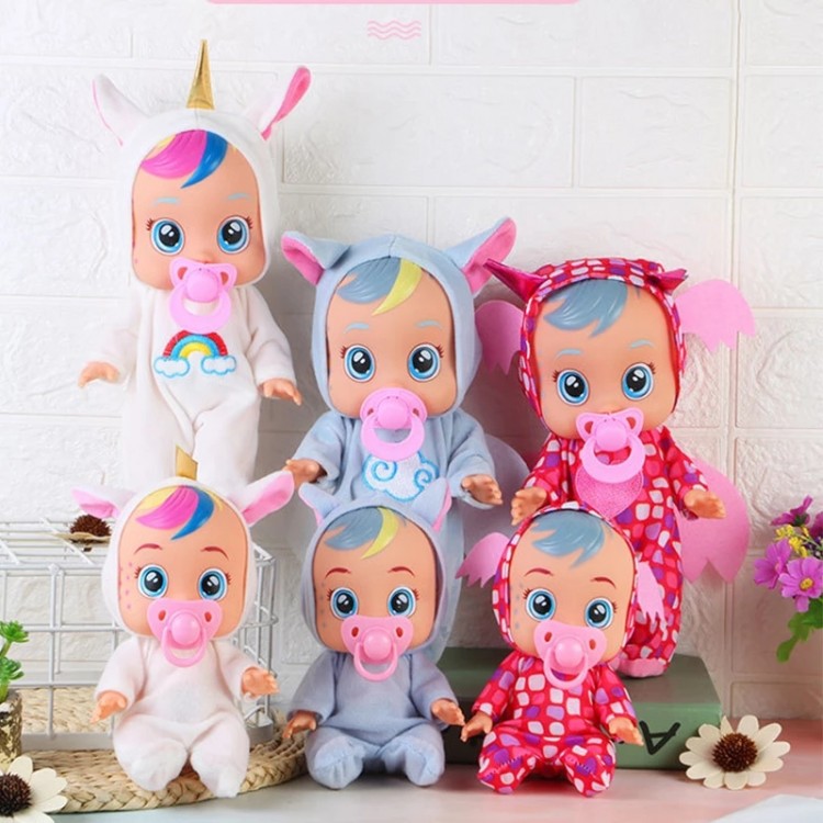 3D Animal Babies Dolls Unicorn Cute Baby Toys Electric Doll Tearing Full Vinyl Silicone Body Birthday Surprise Gift for Kids