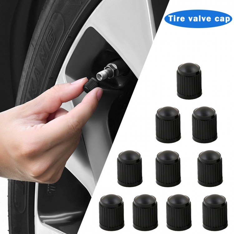 10Pcs Car Universal Tire Valve Stems Caps Black Plastic Air Nozzle Cap Rubber Vacuum Nozzle Covers Protectors Dropshipping