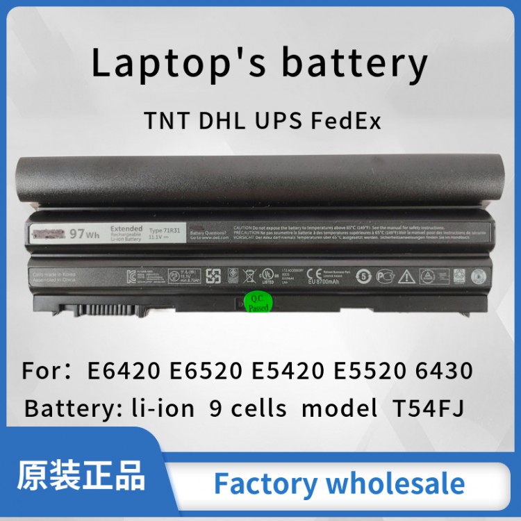11.1V 97WH M5Y0X 71R31 8858X T54FJ Laptop Battery For DELL Latitude E6420 E6520 E5420 E5520 E5430 E6430 04NW9 original