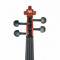 Full Size 4/4 Silent Electric Violin Solidwood Body 4/4 Violin Brazilwood Bow String Connecting Cable Bridge Carry Case Dark Red