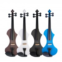 NAOMI Violin 4/4 Full Size Electric Violin Solid Wood Silent Violin Advanced Handmade Electric/Silent Violin+Bow+Bridge+Case SET