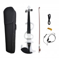 Silent Electric Violin Handmade Free Case Bow 4 String Silent Violin Wooden