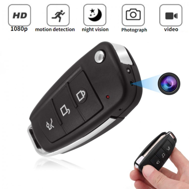 1080P Full HD Mini Camera Car Key Camera Keychain Portable Camera Ultra-compact Infrared Night Vision Sports Surveillance Camera