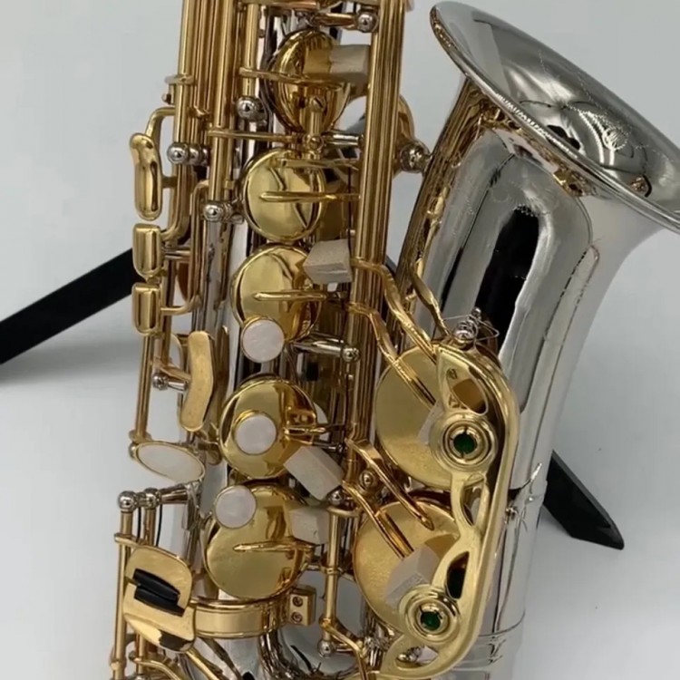 White copper gold-plated E-tune professional alto saxophone original 9937 one-to-one structure style upgrade double-rib sax