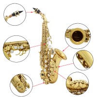 Brass Gold Silver Sax Carve Pattern Bb Bend Althorn Soprano Saxophone Sax Pearl White Shell Buttons Wind Instruments with Case