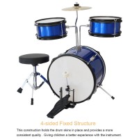 12 inch Kids Drum Set - Kit w/ Drums, Drumsticks  Seat - Musical Instruments Age 5 Real 3 Pieces