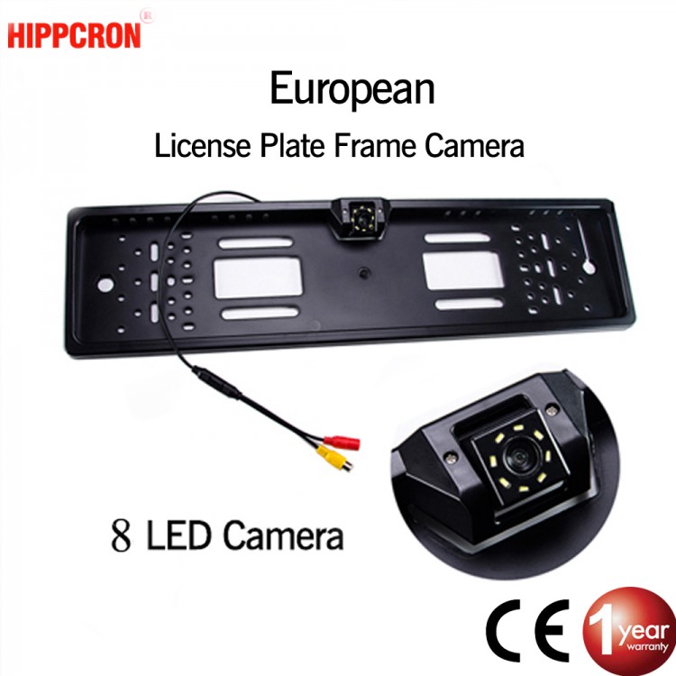 Hippcron Car Frame Camera Plate License EU Euro Type Night Vision Rear View Reverse Camera Parktronic Back Up Waterproof LED