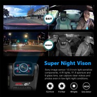 4K 2160P WIFI GPS Logger Dual Lens Car DVR Novatek 96663 Chip Sony IMX323 Sensor Night Vision Dual Camera Dash Cam Recorder D30H
