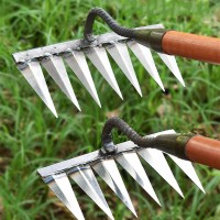 Hoe Weeding Rake Farm Tool Weeding and Turning The Ground Loose Soil Artifact Nail Rake Tool Artifact Harrow Agricultural Tools