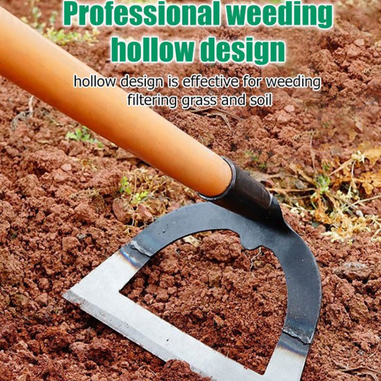 1pc Handheld Hollow Hoe Steel Hardened Weeding Rake Planting Vegetable Farm Garden Agriculture Tool Weeding Accessories