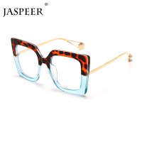 JASPEER Oversized Cat Eye Glasses Women Square Clear Lens Eyeglasses Sun Glasses Optical Frames Eyewear Decoration Accessories