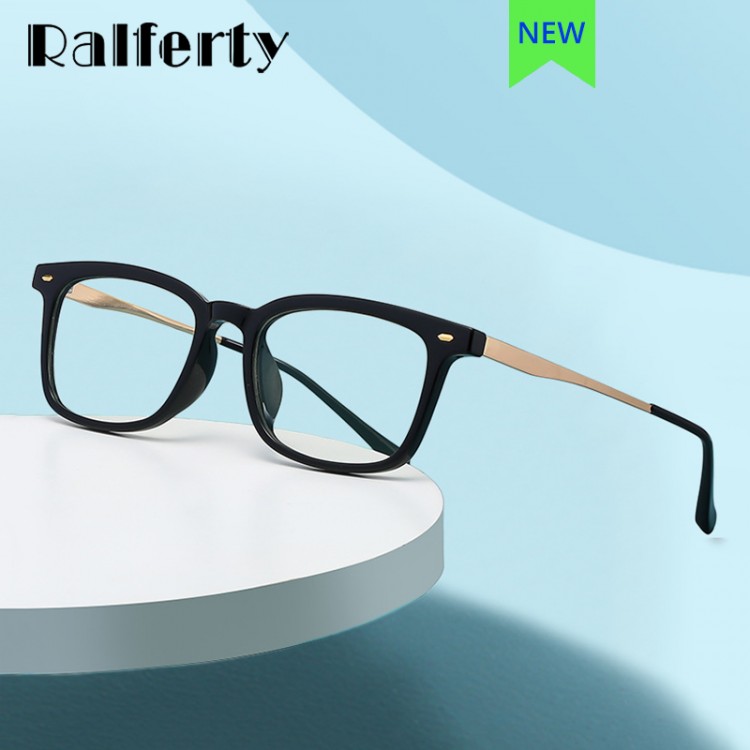Ralferty TR90 Rectangle Medical Glasses Frames Women Men Classic Computer Block Blue Light 0 Diopter Myopia Optic Eyeglass Frame