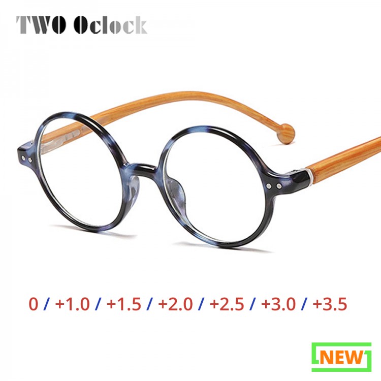 Vintage Round Reading Glasses Women Men Brand Designer Anti Blue Light Plus Farsighted Presbyopic Medical Glasses +1.0 2.0 2.5