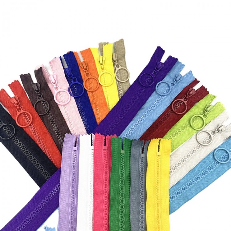 20 Pcs 3# Resin Zippers Plastic with Pull Ring (30cm-70cm) Close End Zippers for DIY Bag Sewing Crafts Zipper 20/color