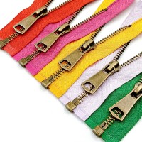 5# Colorful High Quality Open-End Auto Lock Copper Metal Zipper Diy Handcraft For Clothing Pocket Garment Shoes Bags Sewing