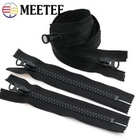 Meetee 8# Resin Zippers 15/20cm Close-end 60-500cm Open-end Long Auto Lock Zip for Coat Bags Tent Zipper Repair Sewing Accessory