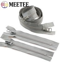 Meetee 8# Resin Zippers 15/20cm Close-end 60-500cm Open-end Long Auto Lock Zip for Coat Bags Tent Zipper Repair Sewing Accessory