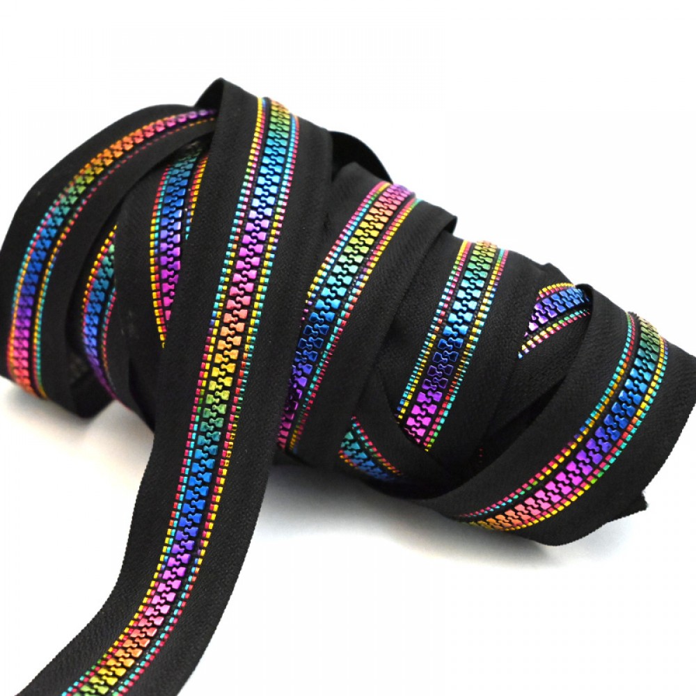 2Yard 5# Nylon Rainbow Teeth Zipper Resin Zippers For Sewing Bag Jacket Zippers Zip For Sewing DIY Garment Accessories