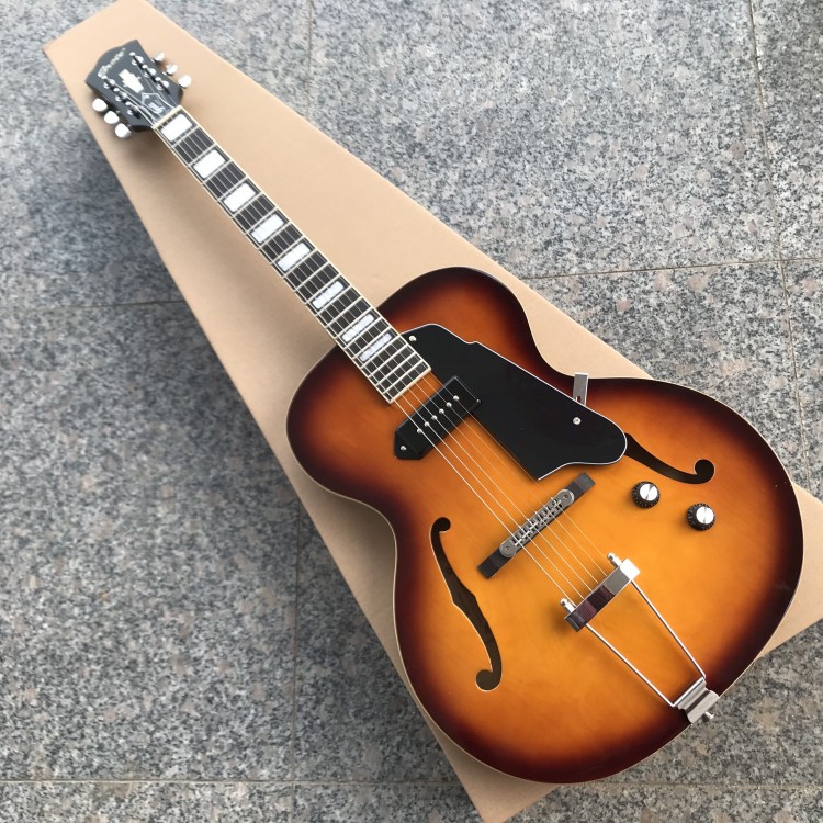free shipping New High quality P90 pickups archtop guitar jazz electric guitar with hollow body guitars