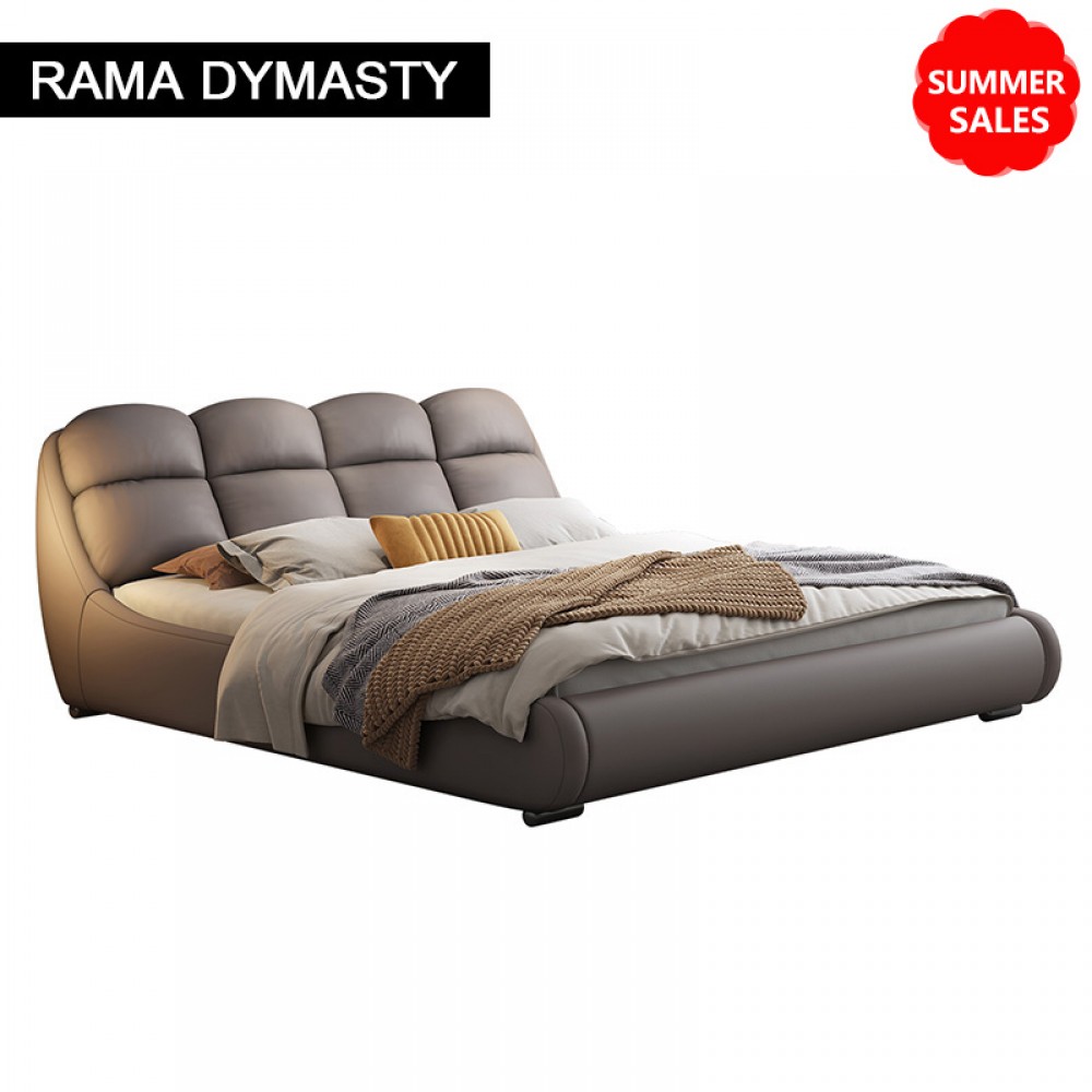 Minimalist Leather Bed Luxury Modern Design for Bedroom King/Queen Size Soft Bed