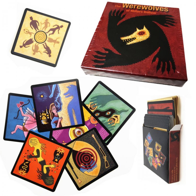 Werewolves Board Card Game Family Party Funny Entertainment Werewolf And Cat Cards English Fun Deck Playing Cards Cool Gifts Box