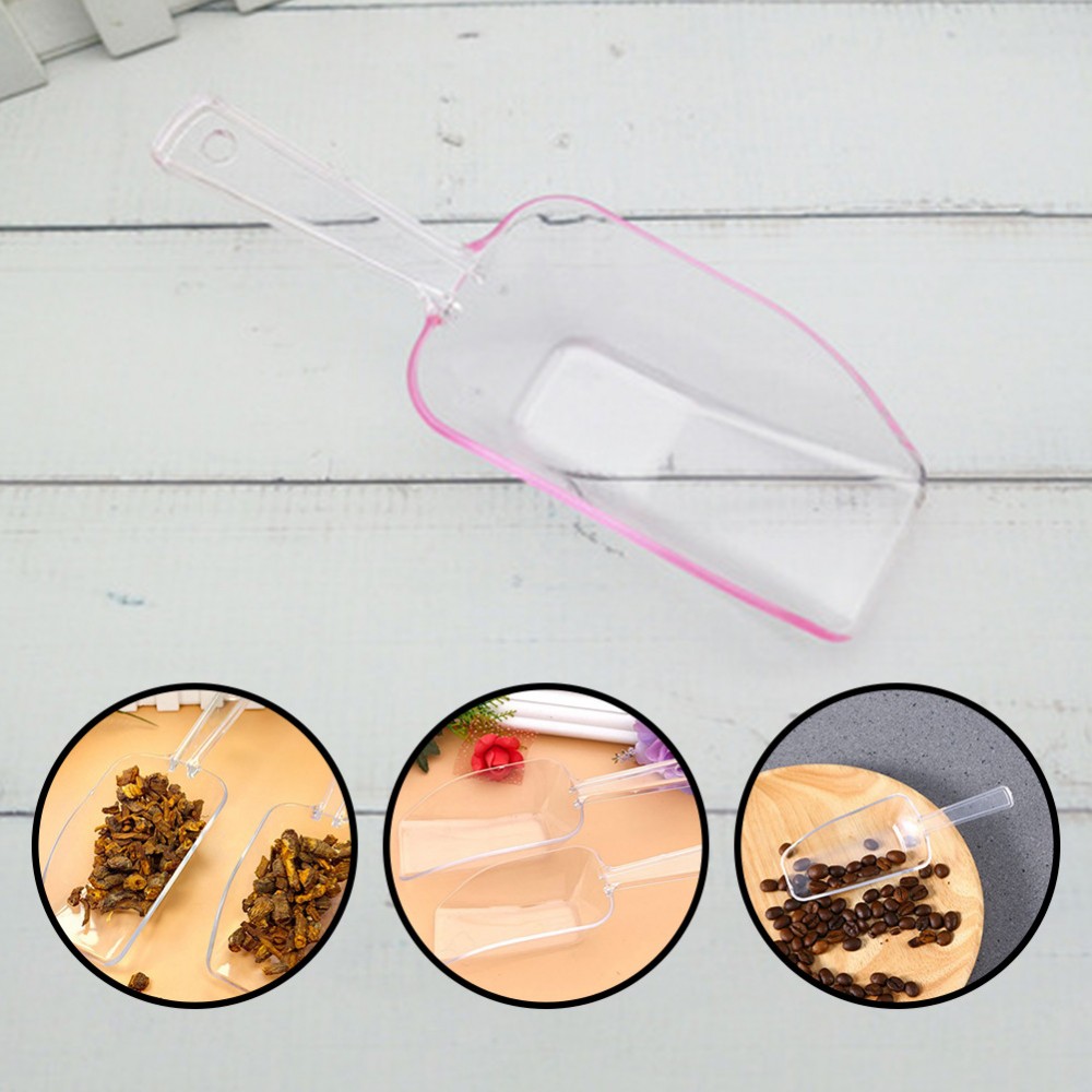 6/60pcs Mini Plastic Ice Scoops Transparant Ice Shovel For Candy Dessert Grain Birthday Wedding Party  Kitchen Accessories