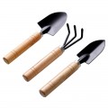 3pcs Mini Garden Shovel Rake Spade Erramientas Bonsai Tools Set Wooden Handle for Flowers Potted Plant Garden Tools