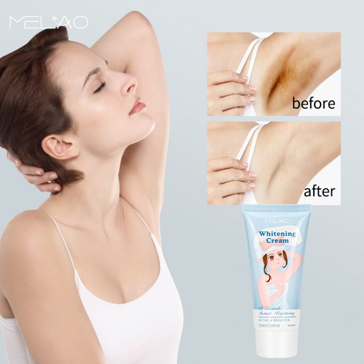 MELAO 10 Seconds Whitening Cream for Body Underarm Legs Knee Elbow Private Parts Brighten Remove Dark Spots Skin Care 60ml