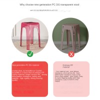 Thickened Nordic Plastic Acrylic Chair Transparent Colorful Small Stool Home Dining Chairs High Round Stool INS Fashion Stool