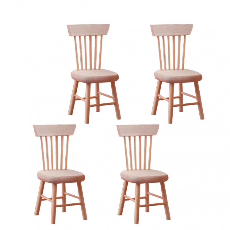 4 Pcs Simulated Chair Portable Layout Photo Props Wooden Ornaments for Hotel