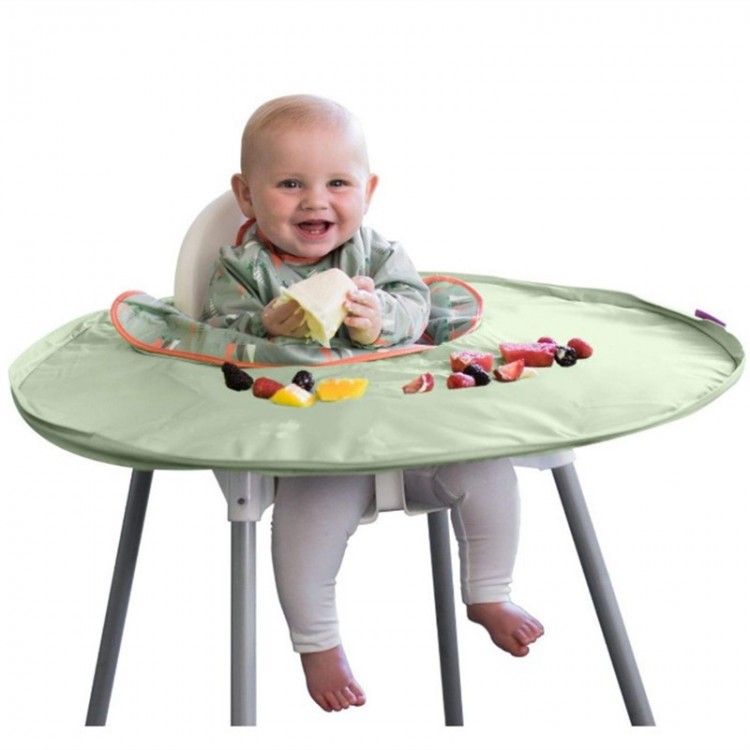 Canvas Baby Eating Table Mat Infant Feeding Cover For High Chair Learn To Eat Autonomously Graffiti Painting Mat