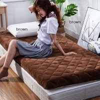 Student dormitory single mattresses warmth Coral fleece  Foldable mats King Queen Twin Full Size bed product