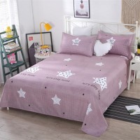 Bed Sheet Home Textile Modern Polyester Cotton Flat Sheets Bed Linens Single Queen King Size Bedspread (Pillowcase Need Order)
