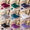 High-End Satin Silk Fitted Bedsheet Pillowcase Solid Color Elastic Band Mattress Cover home Bedding Bed Sheet Matress Cover