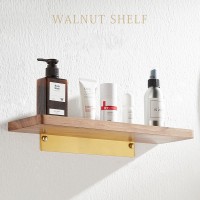 20-50cm Walnut Wood Corner Storage Rack Bathroom Shelf Home Organization and Storage Rectangle Shelves Bathroom Accessories