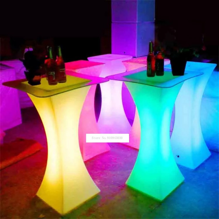 XC-018 European LED Light Bar Table Rechargeable Led Illuminated Table Waterproof Lighted Up Coffee Table Bar kTV Party Supply