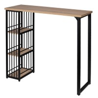 1PC Kitchen Bar Counter Table Bistro Table Breakfast Dining Coffee Table with 2-Tier Storage Rack Shelves for Beverage Display