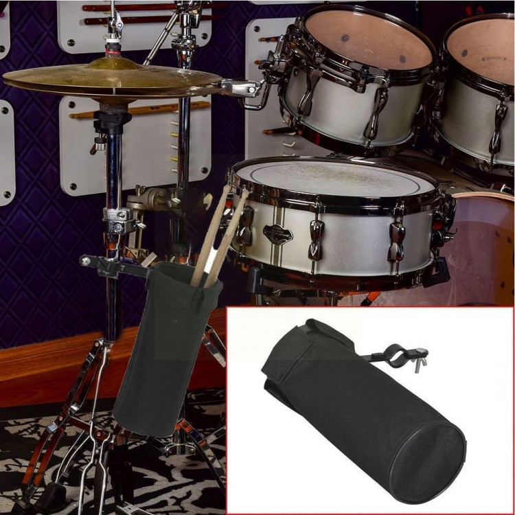 Cylindrical Drumstick Bag Drum Stick Holder Oxford Fabric With Aluminum Alloy Clamp For Drum Stand Jazz Drum Accessories C7v9
