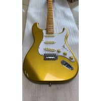 Factory direct sales classic 6 string electric guitar, fingerboard groove design, gold body, free shipping