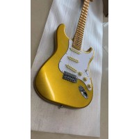 Factory direct sales classic 6 string electric guitar, fingerboard groove design, gold body, free shipping