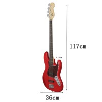 Electric Bass Guitar 4 Strings 20 Frets Sapele Bass Guitar Stringed Instrument With Bag Strings Amp Tuner Cable Wrenches