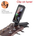 3 IN 1 Digital Guitar Tuner Metronome Generator Large LCD Screen Clip-on Tuner for Chromatic Acoustic Guitar Bass Ukulele Violin