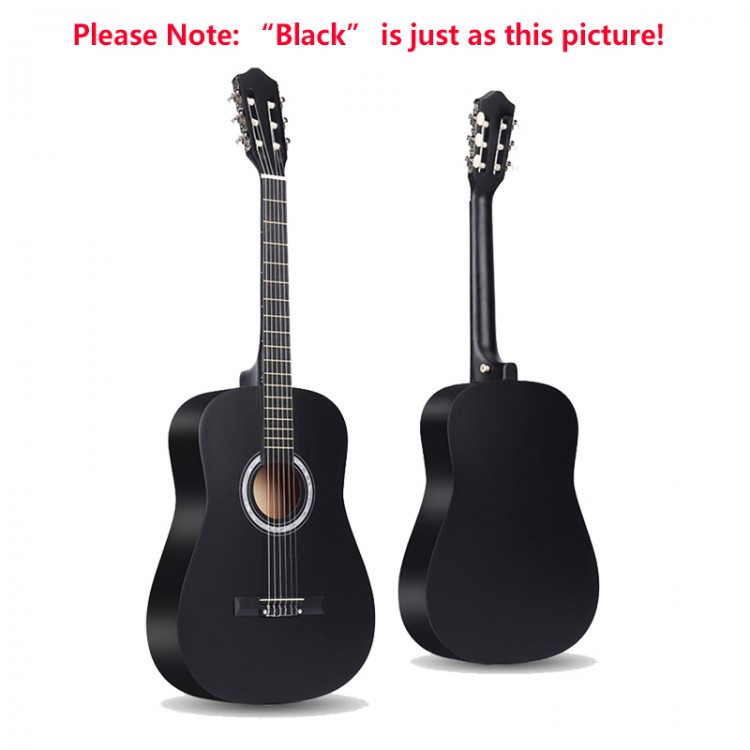 38&#39;&#39; Classic Acoustic Guitar 38 inches 6 Strings Acoustic Guitar Wooden Guitar for Students Beginners (Wood)