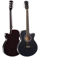 40 Inch Acoustic Folk Guitar For Beginners Adult Folk Guitar Basswood Guitar Black Wooden Sunset AGT426-EQ