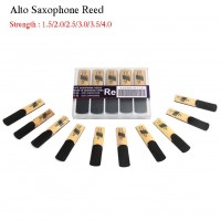 10pcs Saxophone Reed Set with Strength 1.5/2.0/2.5/3.0/3.5/4.0 for Alto Sax Reed Woodwind Accessories Replacements