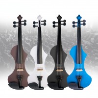 Full Size Electric Violin Silent 4/4 Fiddle Student Beginner Violinist W/Case Brazilwood Bow Cable Bridge Tailpiece Pegbox SET